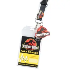 Jurassic Park Park Ranger Breakaway Lanyard Clear ID Badge Holder Keychain