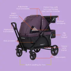 Baby Trend Navigator PLUS 2-in-1 Stroller Wagon - Dash Plum
