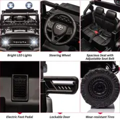 12V Ride On Truck Car for Kids, Kids Car w/2.4G Remote Control, Led Lights, Suspension, Safety Belt, Powered Electric Vehicle for Boys and Girls