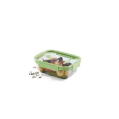 Lekue 100% Airtight Rectangular Glass Food Storage Container, 51 oz