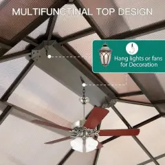 10x10 FT Hardtop Gazebo for Patio, Outdoor Polycarbonate Canopy with Aluminum Frame, Netting & Curtains, Permanent Garden Pavilion for Deck, Lawn