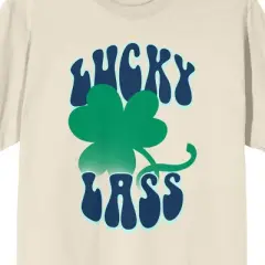 St. Patrick's Day Lucky Lass Crew Neck Short Sleeve Women's Natural T-shirt