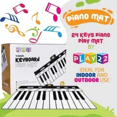 Keyboard Playmat 71" - 24 Keys Piano Play Mat has Record, Playback, Demo, Play, Adjustable Vol.- Play22Usa