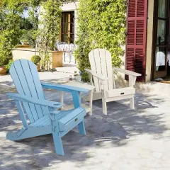 VINGLI HDPE Outdoor Side Table, Waterproof 2-Tier Patio Side Table End Tables for Patio Deck Porch Backyard Pool