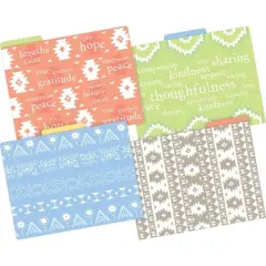 Barker Creek 24ct File Folders - Thoughtfulness: Multicolor Cardstock, Floral Design, Top Tab, 9.5" x 141"