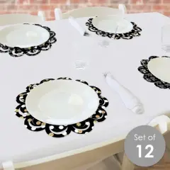 Big Dot of Happiness Adult 70th Birthday - Gold - Birthday Party Round Table Decorations - Paper Chargers - Place Setting For 12