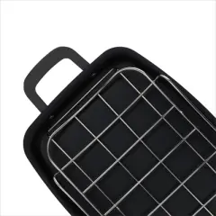 OXO 15"x10.5" Steel Open Roaster with U-Rack Black