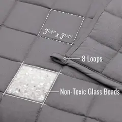 DMI 17 lb Weighted Blanket &ndash; Queen 80x60, Soft Microfiber with Glass Beads, Breathable Grey