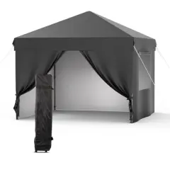 10x10FT Instant Pop Up Canopy Tent - Complete 4-Wall Commercial Shelter for Outdoor Events