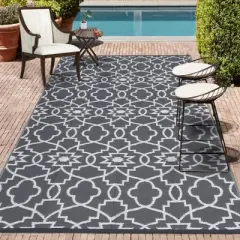 homfan Outdoor Rug - Waterproof Reversible for Patio, RV, Deck, Backyard