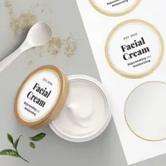 Avery Matte White Labels with Metallic Gold Borders, 3" Round Labels, 60 Total, Laser/Inkjet Printable Labels (6544)