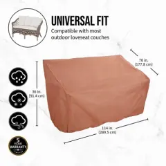 Hoan BBQ All-Weather Loveseat Cover, Waterproof & Durable 600D Polyester Fabric with PE Coating - Universal Fit, Taupe Furniture Protector