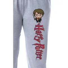 Harry Potter Womens' Wizarding World Chibi Sleep Jogger Pajama Pants Grey