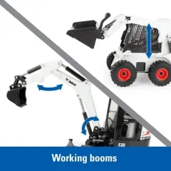 Tomy 1/16 Big Farm Bobcat S450 Skid Steer Loader and E35 Excavator Set 47356