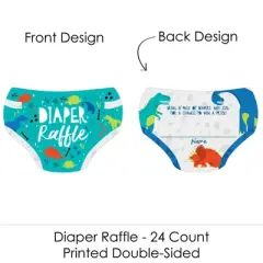 Big Dot of Happiness Roar Dinosaur - Diaper Shaped Raffle Ticket Inserts - Dino Mite Trex Baby Shower Activities - Diaper Raffle Game - Set of 24