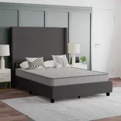 Emma and Oliver Premium ComfortMedium Firm Hybrid Innerspring Mattress in a Box with Knitted Fabric Top and CertiPUR-US Certified Foam