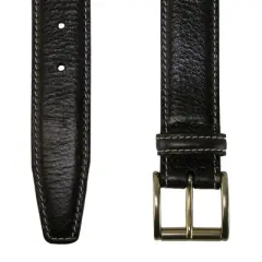 CrookhornDavis Men's Mignon Garrison Grain Calfskin Feather Edge Belt