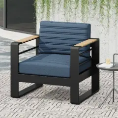 Christopher Knight Home Giovanna Outdoor Aluminum and Faux Wood Club Chair