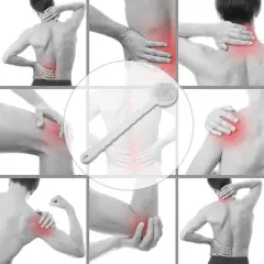 Unique Bargains Multiple Trigger Points Neck Shoulder Muscle Pain Ease PP TPE Handheld Bath Massager White 1 Pcs