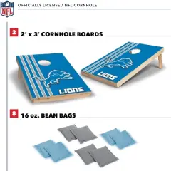 NFL Detroit Lions 2'x3' Wood Cornhole Set