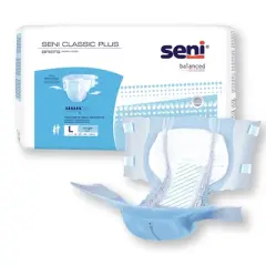 Seni Classic Plus Adult Incontinence Brief L Moderate Absorbency Breathable, S-LA25-BC2, Moderate to Heavy