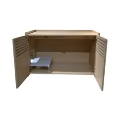 DSVIMOY Modern Wooden Cat House with Scratching Pad, Cat Litter Box Enclosure, Spacious Hidden Cat Litter Box, Brown, 33.46"*21.06"*20.98"