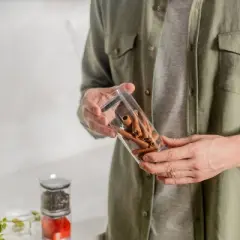 OU Airtight Food Storage Container, BPA Free Clear Plastic Food Storage Container with Leak Proof Lid, Stackable Kitchen Pantry Organizer