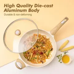 Itopfox Ceramic Cookware Set, Non Stick Pots and Pans Set, 14-Piece Induction Kitchen Cooking Set, Healthy Non Toxic, PFAS PTFE PFOA PFOS Free