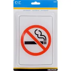 Hillman English White No Smoking Sign 7 in. H X 5 in. W - Case of 6