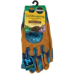 Miracle-Gro  Women's Leather Durable Comfort Landscaping Gloves, Medium/Large