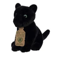 Aurora Small Panther Eco Nation Eco-Friendly Stuffed Animal Black 7.5"