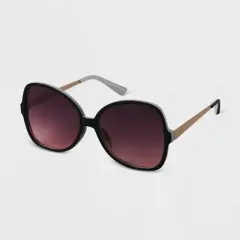 Women's Oversized Angular Butterfly Sunglasses - A New Day&trade; Black