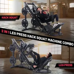 ODK Leg Press Hack Squat Machine, 2 in 1 Leg Press Machine for Home Gym, Specialty Hack Squat Machine for Full Lower Body Workout with Calf Block