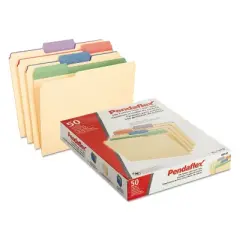 Pendaflex Color Tab File Folders 1/3 Cut 3/4" Exp. Letter 50/BX 84101