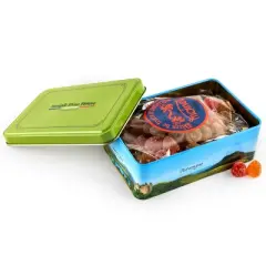 Straight From France Assorted Mini Gummy Candies, 5 Flavors in Auvergne Themed Candy Gift Tin 7 Oz