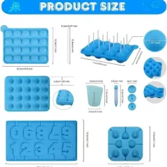 554PCS Cake Pop Maker Kit, Silicone Lollipop Molds Baking Supplies w/3 Tier Display Stand | Chocolate Candy Melting Pot | Bags & Twist Ties