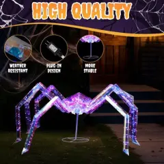 Karl Home 3ft  Halloween Lighted Spider with 340 Lights Outdoor Decoration