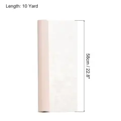 Unique Bargains Flower Wrapping Paper 30ft Floral Bouquet Waterproof Packaging Cotton for Wedding Party Pink