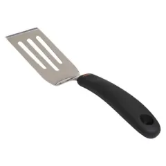 OXO Cut and Serve Turner: Stainless Steel Small Metal Spatula, Kitchen Utensil, Dishwasher-Safe, Black Handle