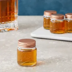 Blue Panda Bulk 2 Ounce Mini Mason Jars Shot Glasses With Lids (12 Pack)