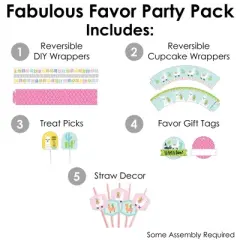 Big Dot of Happiness Whole Llama Fun - Llama Fiesta Baby Shower or Birthday Party Favors and Cupcake Kit - Fabulous Favor Party Pack - 100 Pieces