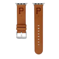 MLB Pittsburgh Pirates Apple Watch Compatible Leather Band 38/40/41mm - Tan