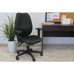 High Back Task Chair with Seat Slider Black - Boss Office Products