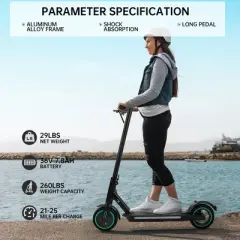 Topteng Folding Electric Scooter for Adult with Deck Light - 220lb Capacity, 21.8 Mile Range, 8.5" Wheels