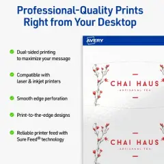 Avery Arched Business Cards, 2" x 3-1/2", Glossy White, 200 Total