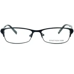 Jones New York J463 53mm Unisex Metal Rectangular Designer Eyeglasses OR Blue Light Filter OR Reading Glasses in Black