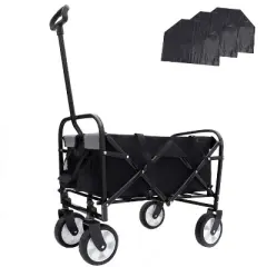 Minimeetall Multi-use Bag,Collapsible Foldable Wagon Cart Beach Wagon Heavy Duty Utility Cart Utility Wagon Grocery Cart black
