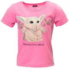 Star Wars The Child T-Shirt and French Terry Shorts Outfit Set Blue / Pink 