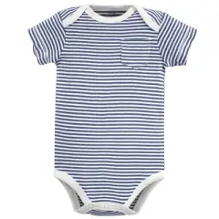 Touched by Nature Baby Boy Organic Cotton Bodysuits 5pk, Elephant