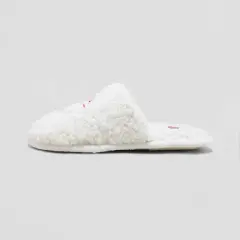 Women's Holiday Santa Happy Face Scuff Slippers - Wondershop&trade; Cream